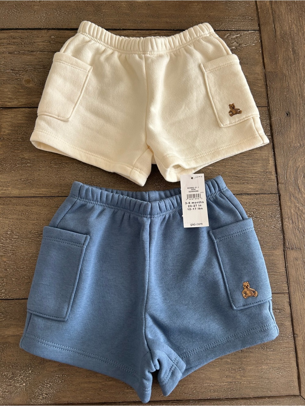 Kids Cozy Pocket Shorts Baby Gap Blue NWT cream pair only worn once